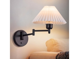Nettlife Candeeiro De Parede Interior Vintage Retro E27, Aplique Em Metal Ajustável 40 W (branco, Sem Lâmpada), Para Casa, Para Uso Diário