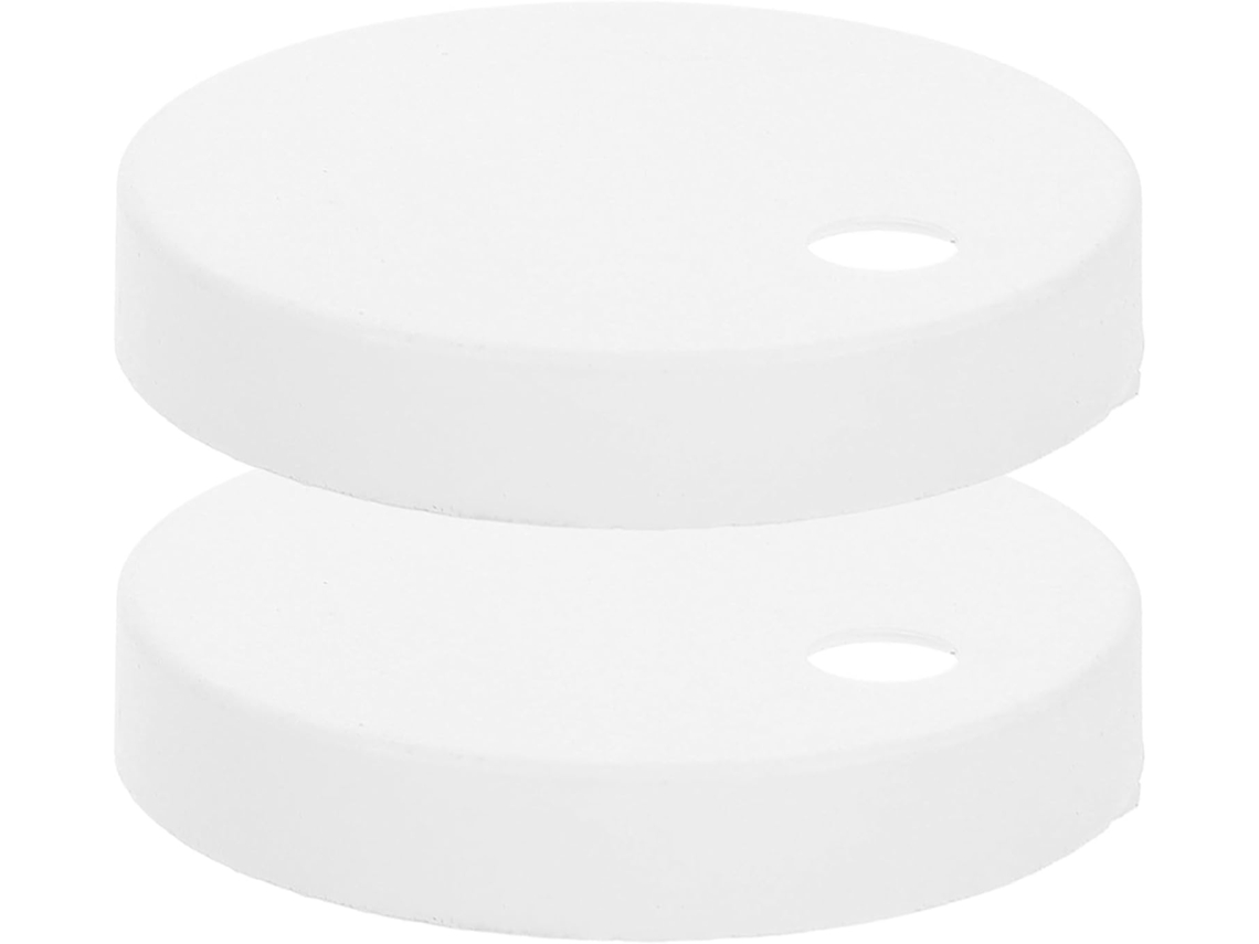 Par De Tampas Decorativas Brancas Fusos Assento Sanitário, 45mm, Em Plástico