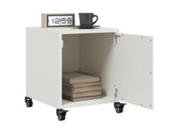 Vidaxl Mesas De Cabeceira 2 Pcs 36x39x43,5 Cm Aço Branco