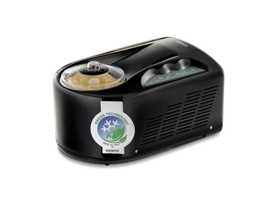 Máquina de Gelados Nemox Gelato Pro 1700 Up I-Green Preto Até 1Kg de Sorvete Iogurte Congelado Sorvetes Granitas em 15-20 Minutos YESEATIS