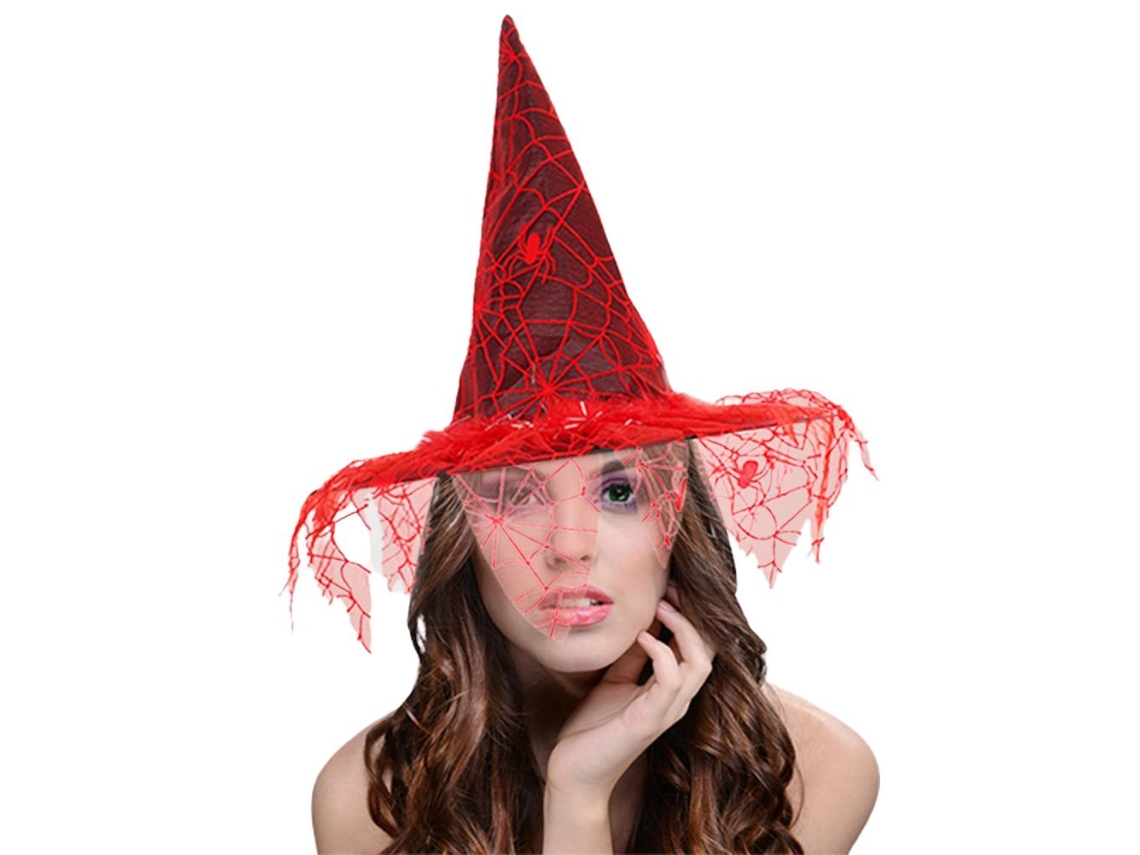 Primerox chapéu de Bruxa Vintage com Véu de Renda Acessório de Halloween Cosplay para Adultos e Crianças