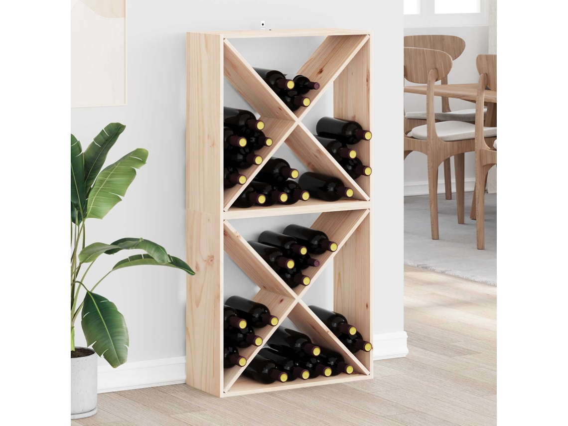Vidaxl Escorredor De Vinho 2 Unid. Natural 62 X 25 X 62 Cm