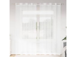 Vidaxl Cortina De Voile 2 Unid. Branco 245 X 140 Cm Poliéster