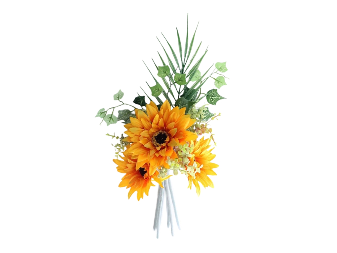 Buquê de flores europeias com girassol artificial para decoração floral de casa e casamentos LAXISCREED