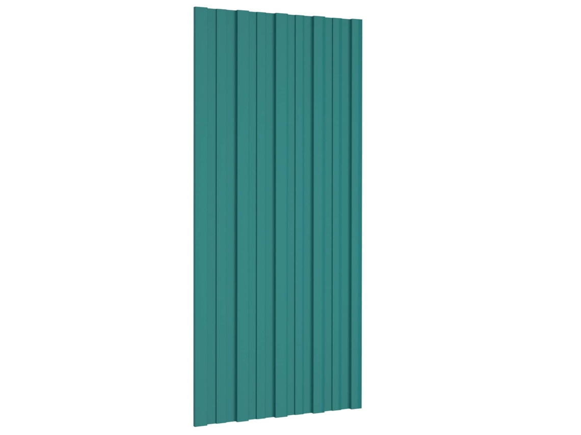Vidaxl Painel De Telhado 12 Unid. Verde 100 X 45 Cm Aço Galvanizado