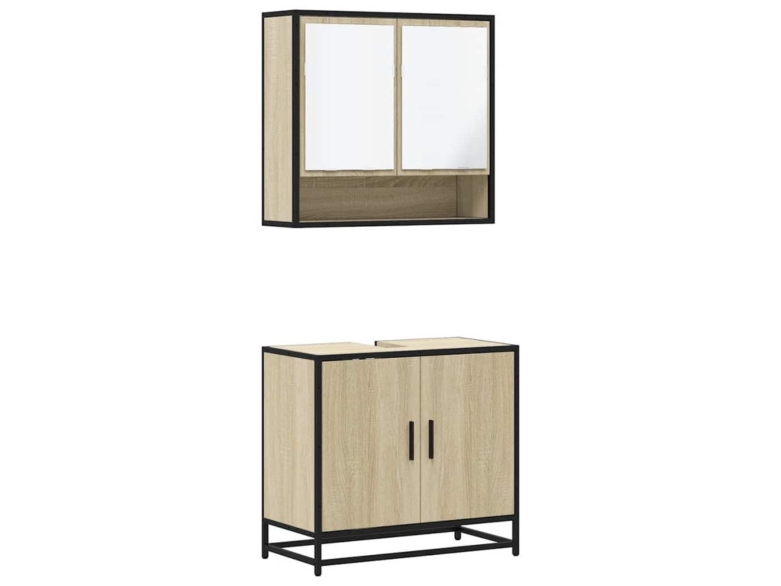 Bathroom Furniture Set, Bathroom Furniture Sets Vidaxl Marrom Madeira Processada (n/a)