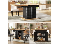 Mesa De Jantar Telescópica Extensível 110-140×80cm, Dobrável Para 4-6 Pessoas, Ideal Para Cozinha Que Poupa Espaço