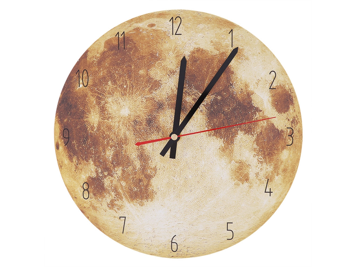 Reloj De Pared Con Diseño De Luna Silencioso Para Decoración De Sala Y Dormitorio