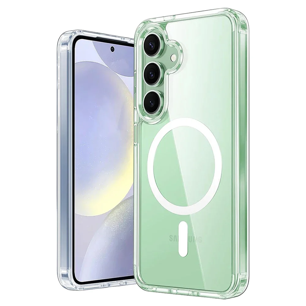 (samsung S24 Plus, Transparente) Capa Rígida Com Carregamento Sem Fio Magnético Magsafe/capa Flexível Transparente Para Samsung