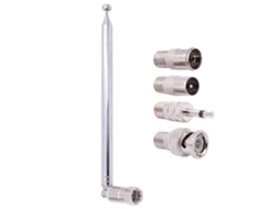 Conjunto De 5 Antenas Telescópicas 75 Ohms Para Rádio Com Conector Macho Tipo F