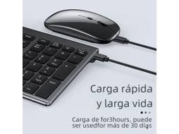 Conjunto De Teclado E Mouse Sem Fio, Cinza, Bluetooth 5.0 E 2.4g De Banda Dupla, Recarregável.