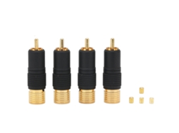 Conector Rca Hifi Com Placagem De Ouro 24k E Cabos De 10mm