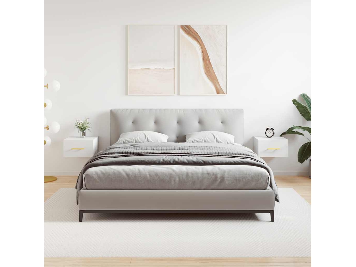 Vidaxl Mesas De Cabeceira Montagem Na Parede 2 Pcs 35x35x20 Cm Branco