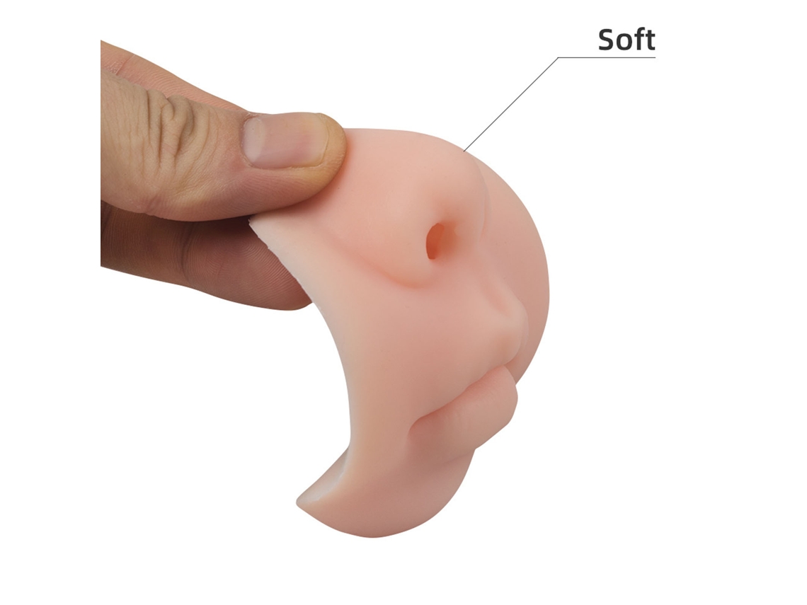 Modelo De Nariz E Boca De Silicone 5d (para Prática De Piercing Suave E Demonstração De Ensino) Eoocoo