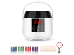 Conjunto De Caldeira De Cera Led Inteligente Para Remoção De Cabelo Com Cera, Aplicadores E Varetas - Uk