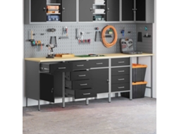 Vidaxl Conjunto De Armários De Trabalho Manual 5 Unid. Preto E Cinza