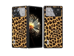 Capa De Celular Abeel Com Borda Preta E Estampa De Leopardo Para Xiaomi Mix Fold 3