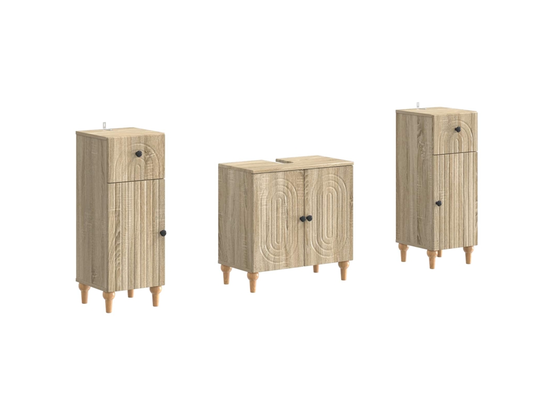 Vidaxl Conjunto De Armário De Banheiro Com 2 Peças Alkmaar