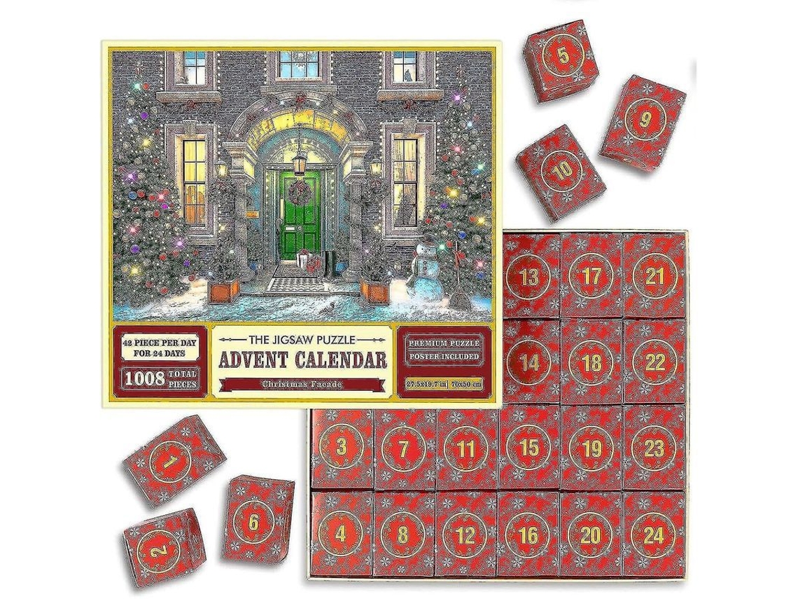 2026 calendario de Adviento 2023, Rompecabezas Navideño para Niños, 24 Cajas Portátiles, 1000 Piezas, Familia Interactiva