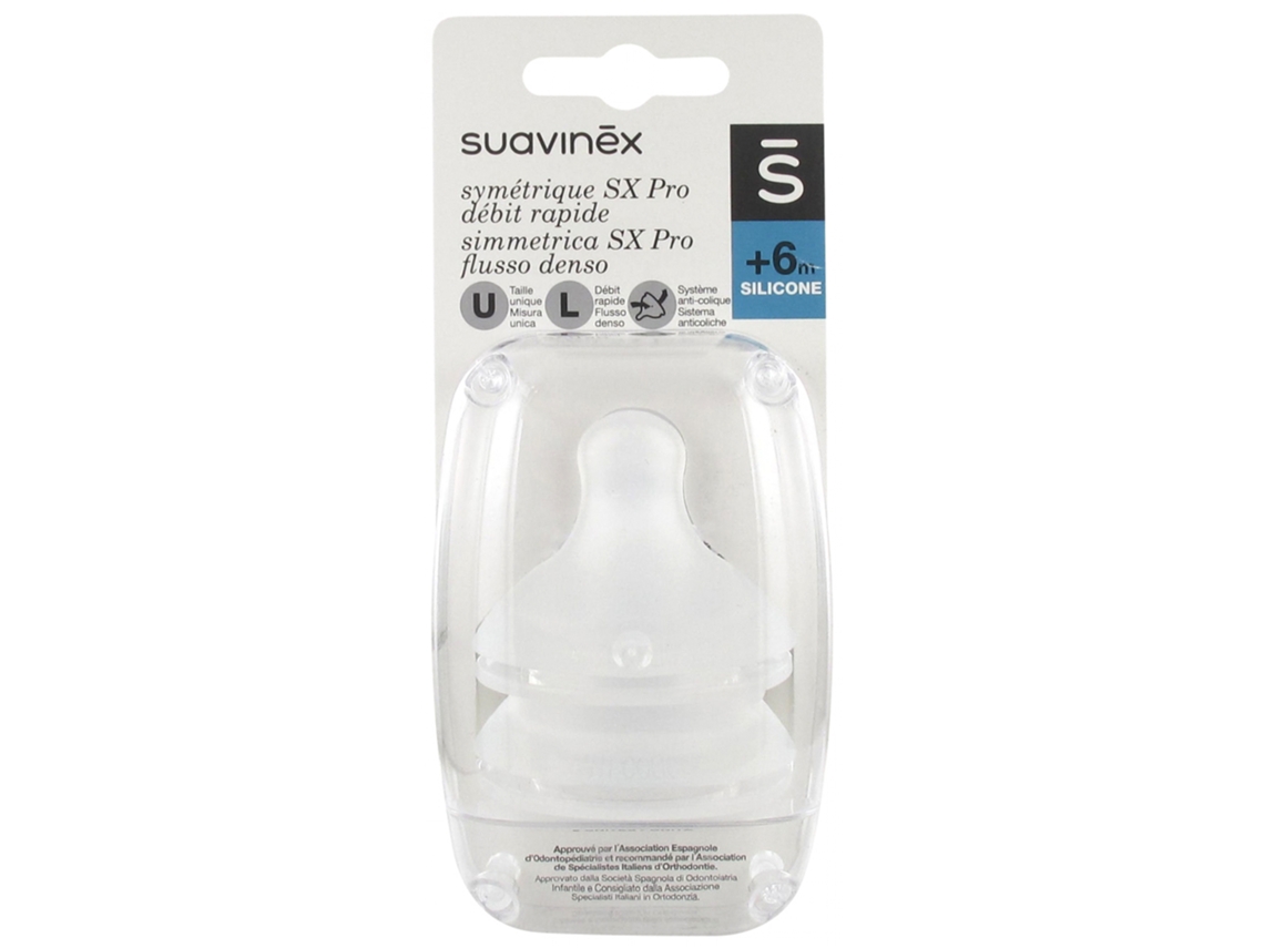 2 tetinas simétricas Sx Pro Fast Flow a partir dos 6 meses SUAVINEX