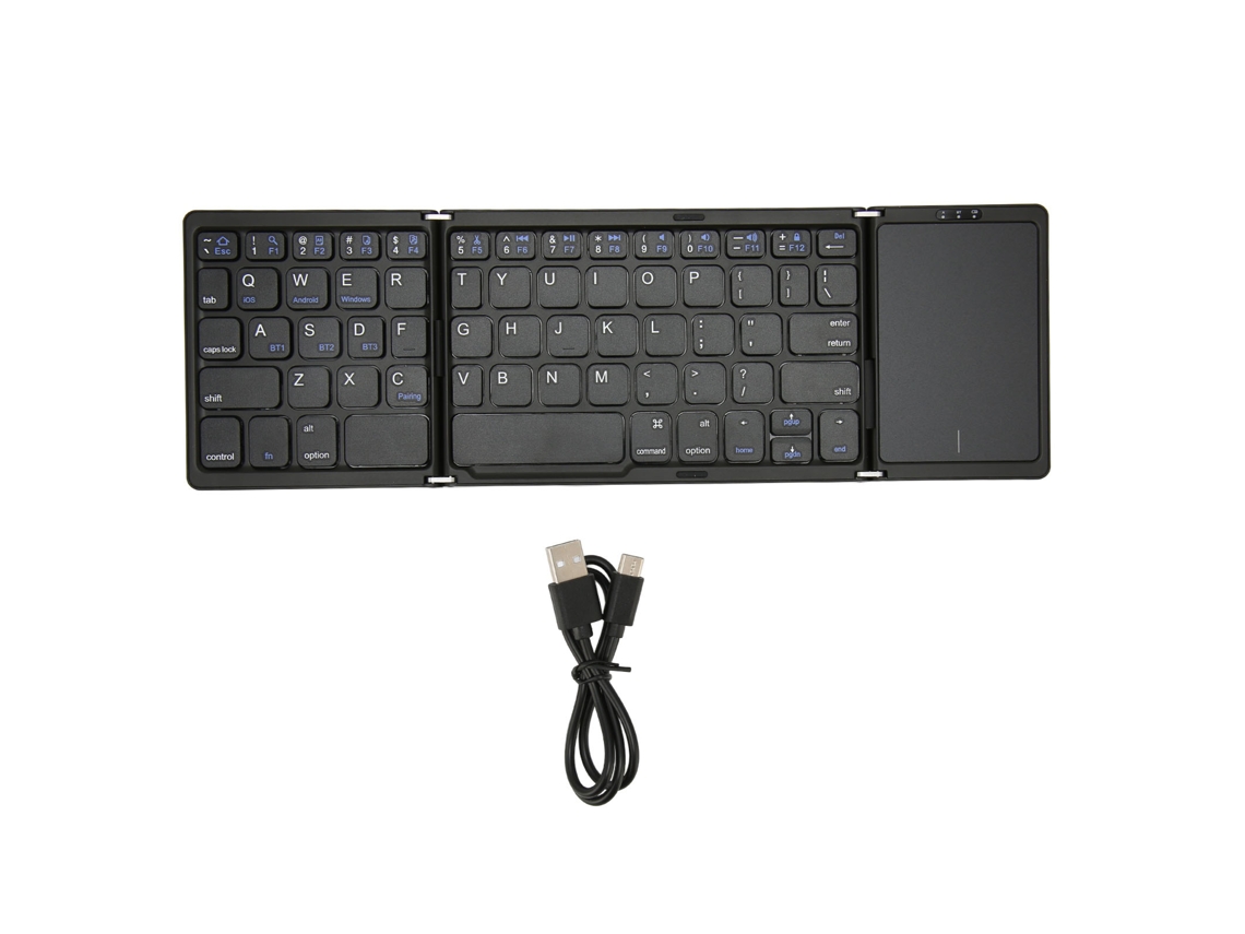 Aetheria teclado Plegable B089t Con Touchpad 64 Teclas Bt 5.1 Carga Type C Portátil Negro