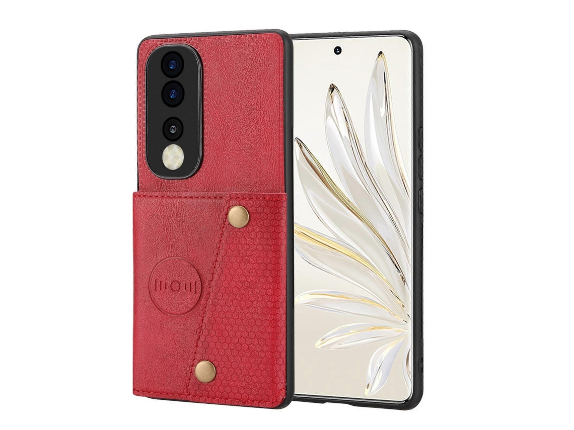 Capa Para Celular Honor 90 Com Compartimentos Para Cartões E Fivela