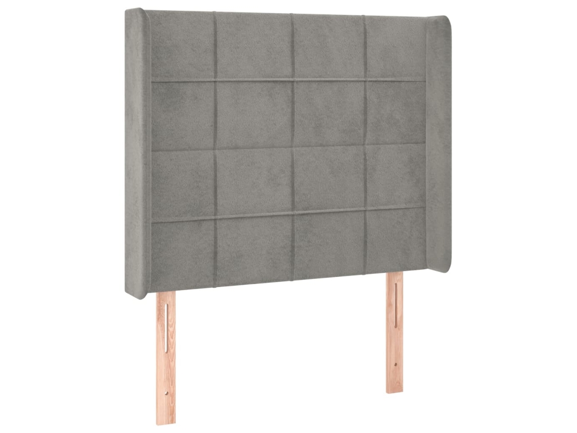 Headboard, Headboards Vidaxl Cinzeto Veludo (103 X 16 X 118/128 Cm)