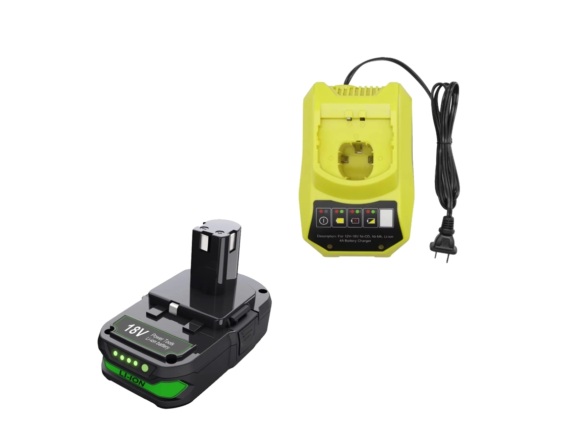 Bateria Li-ion, Capacidade De 3000mah, Tensão De 18v, Compatível Com Ryobi, 1bateria 1carregador, 18v