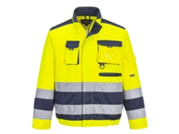 Jaqueta Lille Bicolor De Alta Visibilidade - Ideal Para Segurança Azul Marinho E Amarelo / Xl