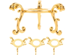 Suporte Favomoto Em Metal Dourado Para Esfera De Cristal Grande, Base Triangular De 6, 7x 4cm, Suporte Estável Para
