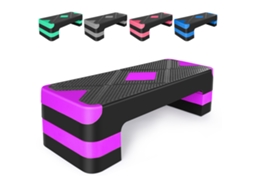 Step aeróbico ajustável para exercícios, com altura regulável, Roxo.