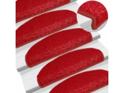 Vidaxl Tapetes De Escada 30 Peças 65x21x4 Cm Vermelho Semicircular Grande