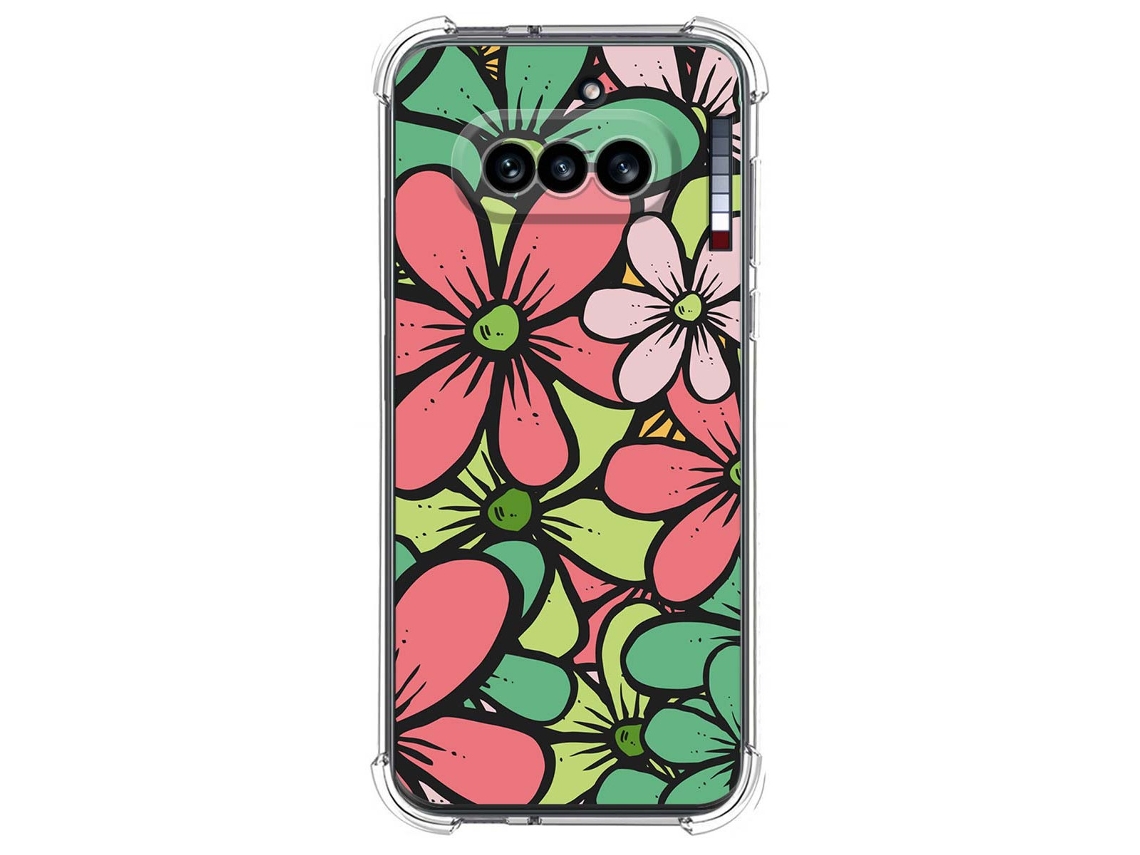 Capa Tumundosmartphone De Silicone À Prova De Choque Para Nothing Phone 4a 5g Com Estampa Floral 2 Desenhos