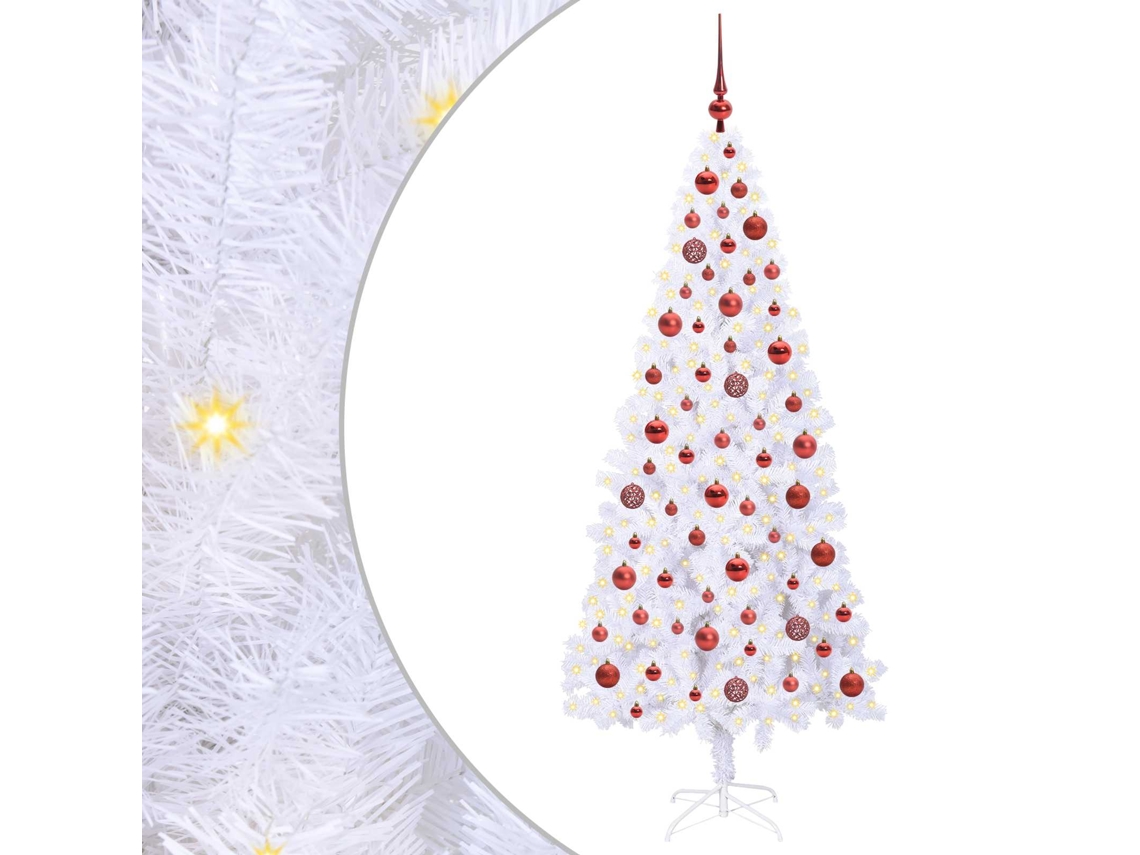 Conjunto 1 Árvore De Natal Vidaxl Branco Pvc (180 Cm)