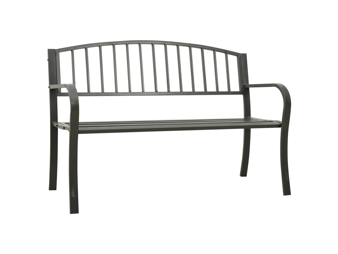Vidaxl Banco De Jardim 120 Cm Aço Cinzento