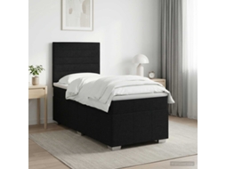Vidaxl Cama Box Spring Com Colchão Preto 90 X 200 Cm Tecido