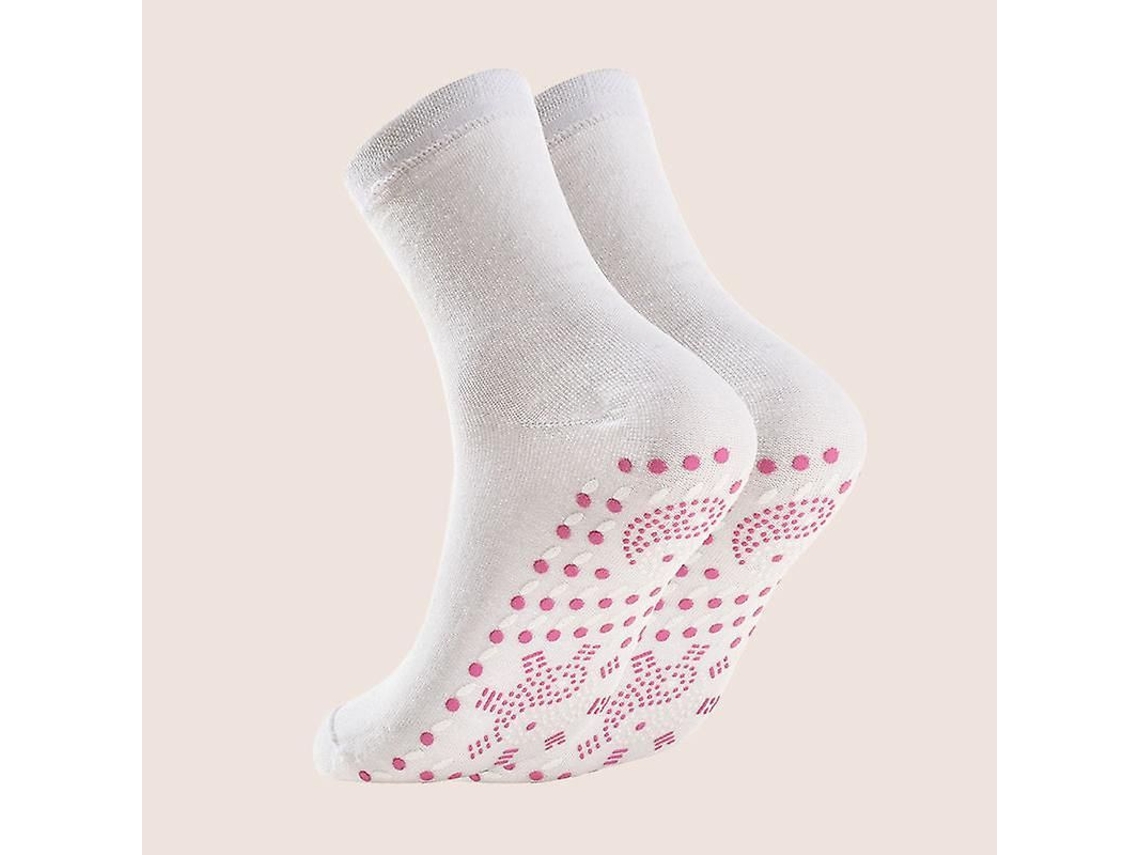 3 Pares De Meias De Turmalina Para Emagrecer E Cuidado De Saúde Quentes Automáticos Para Inverno Branco