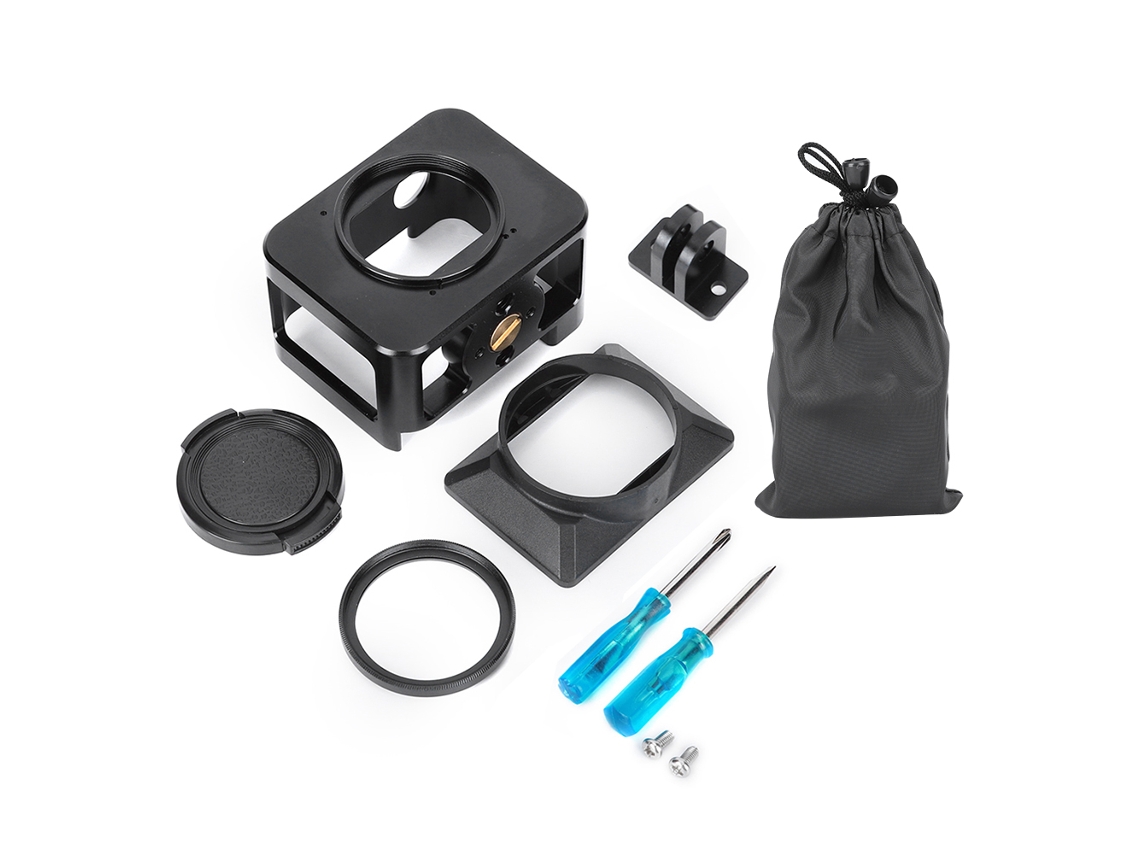 Gaiola De Liga Alumínio Para Câmera Com Filtro Uv E Para-sol Sony Rx0 Ii Sports Camera, Acessório Pu387b-aquaforge