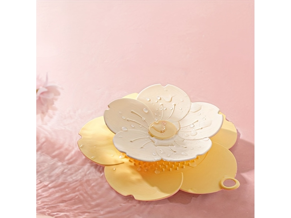 Tampa de Ralo AQUAFORGE em formato flor cerejeira, 15,5 cm, com proteção anti odor