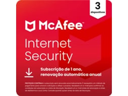 Software MCAFEE Internet Security (3 Dispositivos - 1 Ano - PC, Mac, Smartphone e Tablets - Formato Digital)