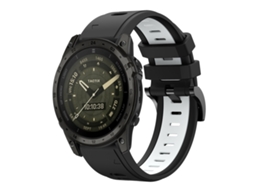 Bracelete Esportivo Silicone para Garmin Tactix 7 Amoled com duas cores Preto e Branco XIAOMOYU