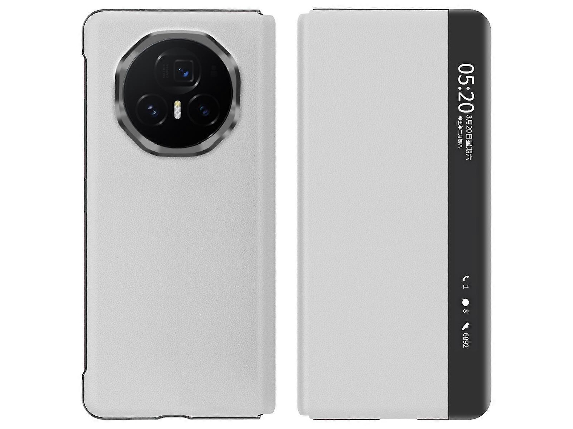 Compre For Honor Magic V3 5g Capa Com Janela De Visualização E Suporte De Couro Pu Capa Para Smartphone Branca