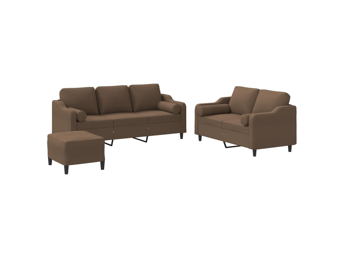 Sofa Set, Sofa Sets Vidaxl Marrom Tecido (n/a)