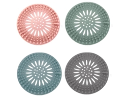 Filtro de Pelo de Esgoto Linjou 4 Pçs, Silicone | S/MARCA