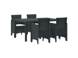 Conjunto 5 Conjunto De Jantar Para Jardim Vidaxl Antracite Polipropileno (150 X 100 X 73 Cm)
