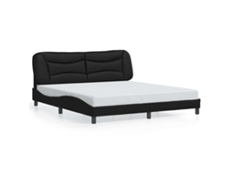 Bed Frame, Bed Frames Vidaxl Preto Couro Artificial (180 X 200 Cm)