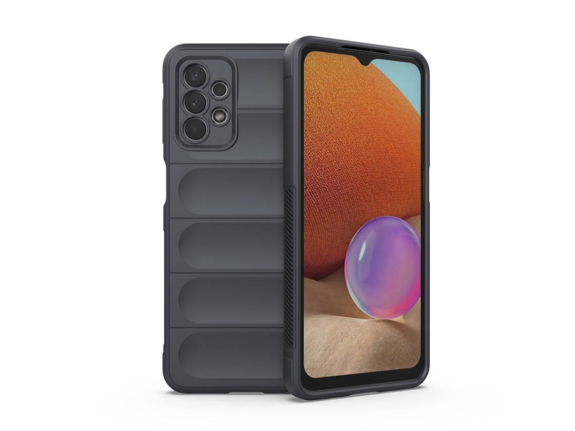 Capa Halinuia Para Samsung Galaxy A32 5g Magic Shield Tpu Flanela Cinzento Escuro (proteção Integral, Interior Em Flanela)