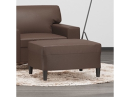 Vidaxl Apoio De Pés 70x55x41 Cm Couro Artificial Castanho