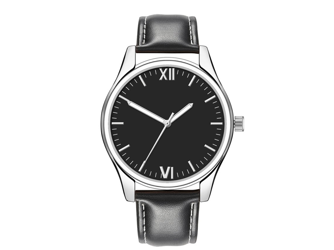 Relógio Masculino de Pulso Casual com Pulseira de Couro Pu e Movimento de Quartzo (3)