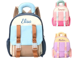 Mochila Infantil Personalizada Com Nome Bordado, De Poliéster E Leve. Ideal Para Pré-escola Ensino